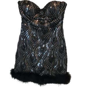 U Style Black Sequin Dress Size Medium